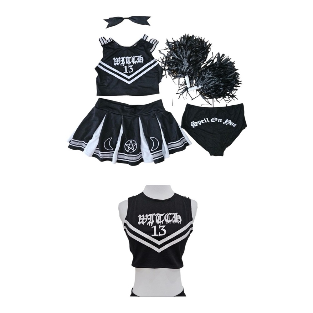 Dolls Kill Trickz N Treatz NWT Black & White Witchy Coven Cheerleader Costume M